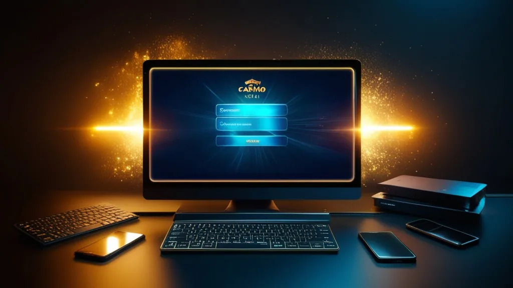 Password reset and account recovery screen in a dark casino-themed setting